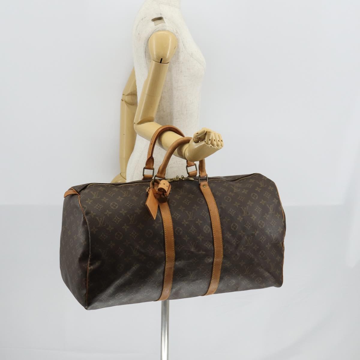 LOUIS VUITTON Monogram Keepall 55 Boston Bag M41424 LV Auth 145318