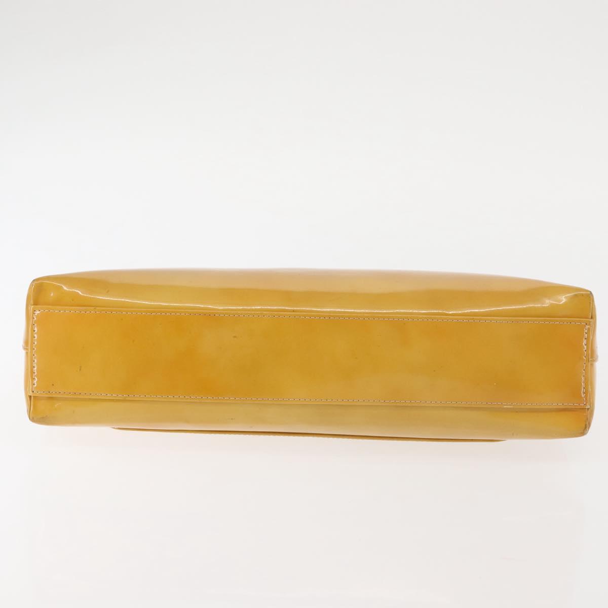 CHANEL Chain Shoulder Bag Enamel Yellow CC Auth 145322