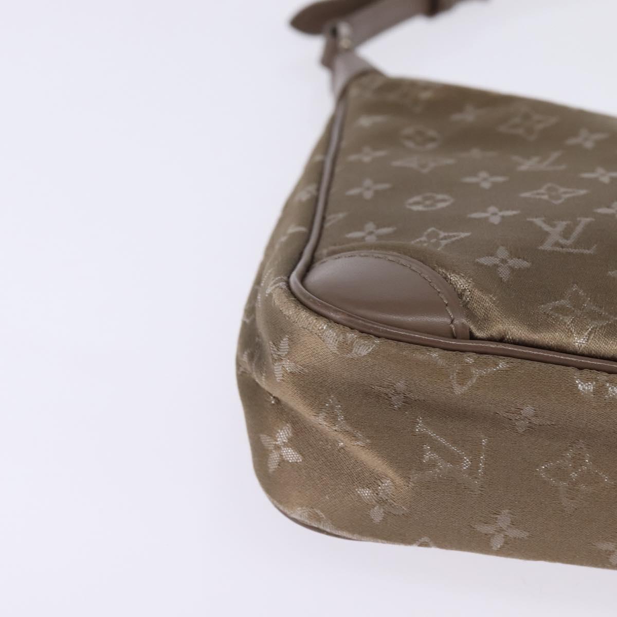 LOUIS VUITTON Monogram Satin Little Boulogne Hand Bag Beige M92143 Auth 145324