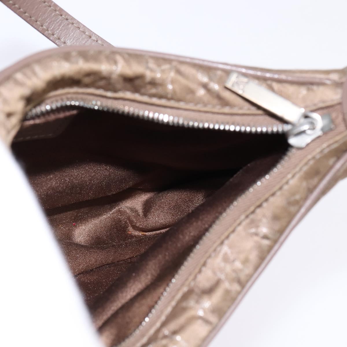 LOUIS VUITTON Monogram Satin Little Boulogne Hand Bag Beige M92143 Auth 145324