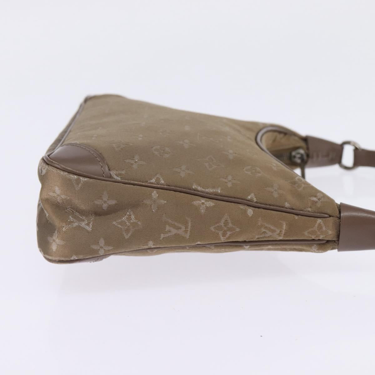 LOUIS VUITTON Monogram Satin Little Boulogne Hand Bag Beige M92143 Auth 145324