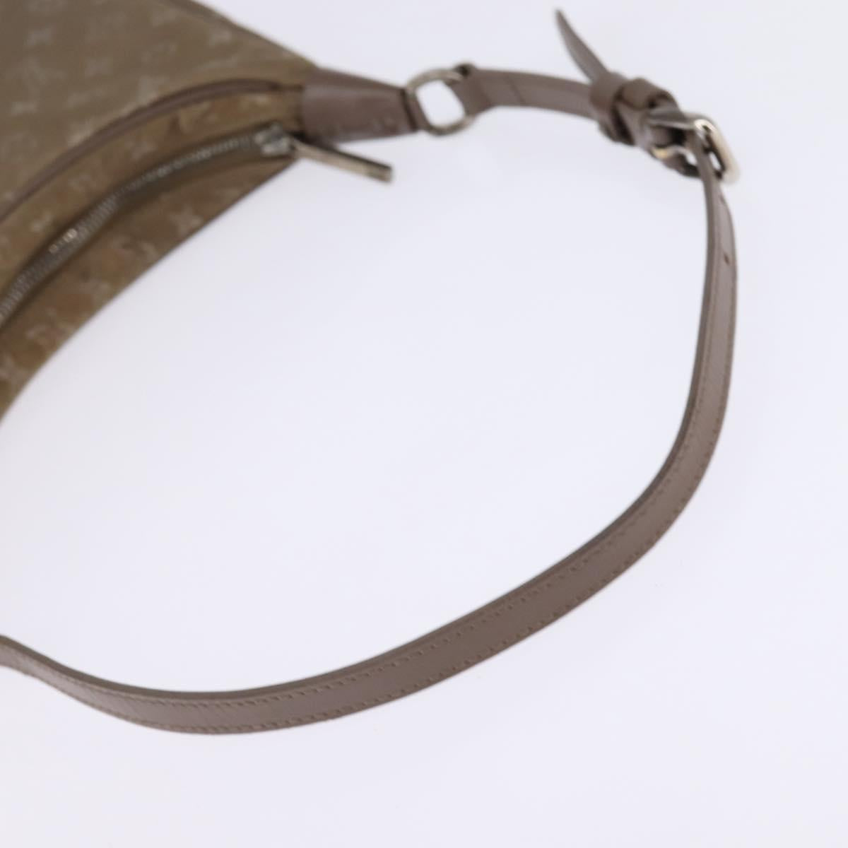 LOUIS VUITTON Monogram Satin Little Boulogne Hand Bag Beige M92143 Auth 145324