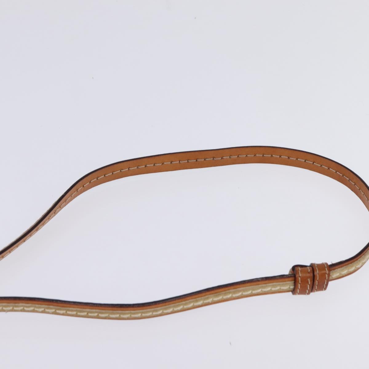 Christian Dior Trotter Canvas Romantic Shoulder Bag PVC Beige Silver Auth 145325