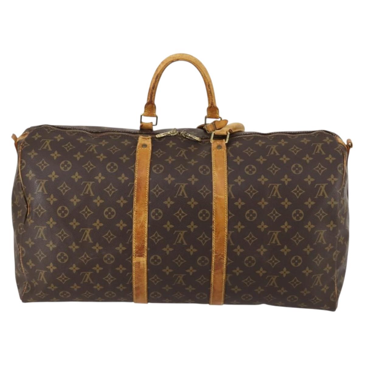 LOUIS VUITTON Monogram Keepall Bandouliere 55 Boston Bag M41414 LV Auth 145334