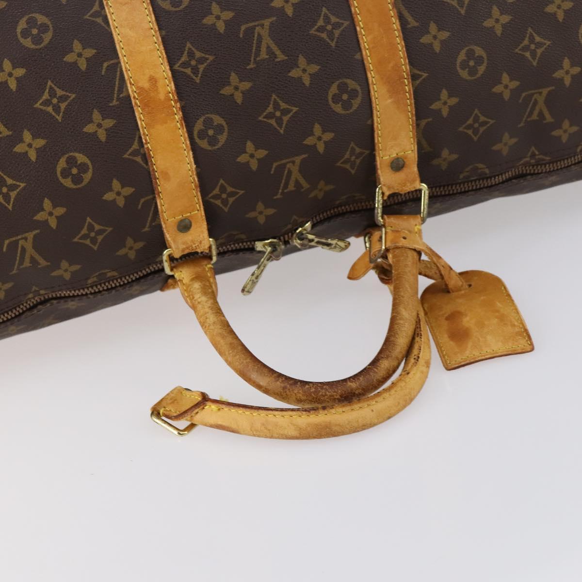 LOUIS VUITTON Monogram Keepall Bandouliere 55 Boston Bag M41414 LV Auth 145334