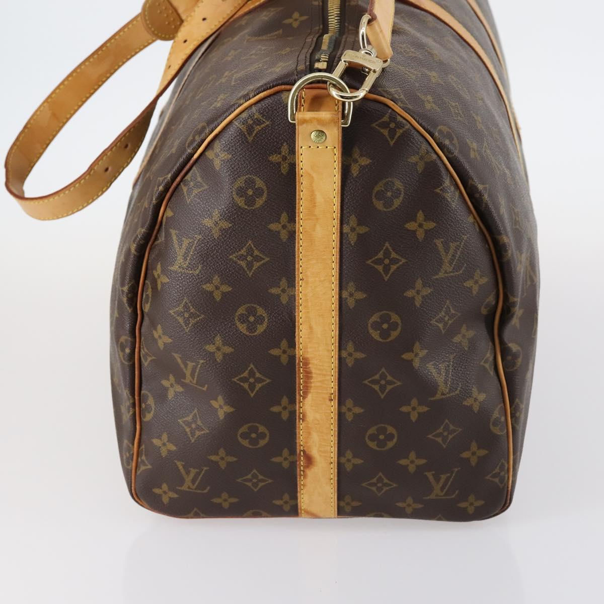 LOUIS VUITTON Monogram Keepall Bandouliere 55 Boston Bag M41414 LV Auth 145335