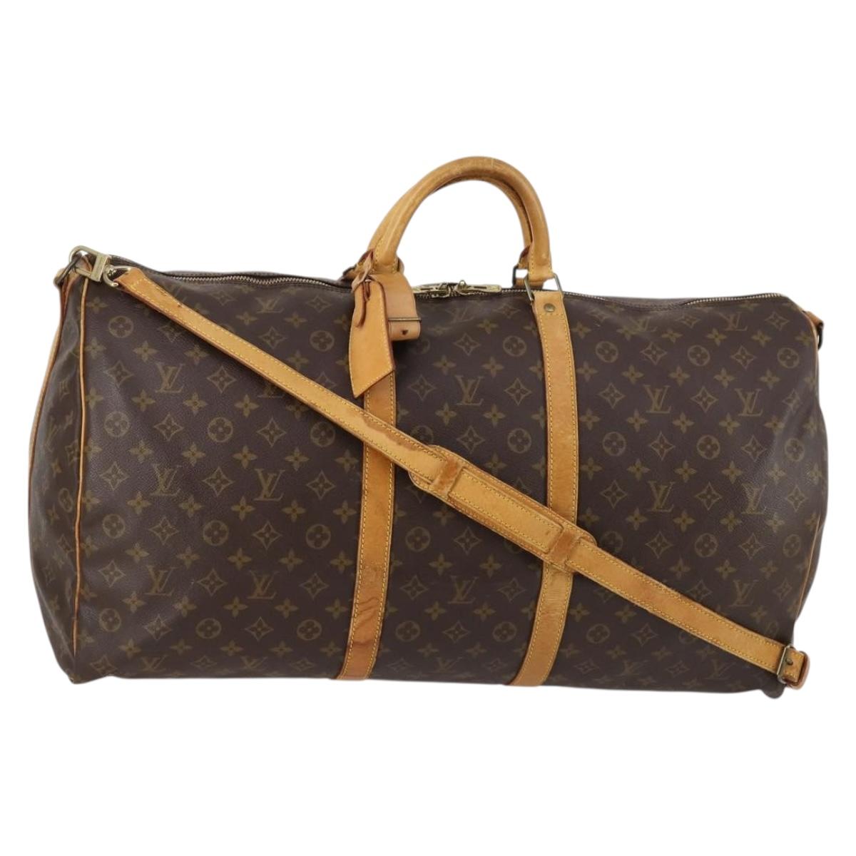 LOUIS VUITTON Monogram Keepall Bandouliere 60 Boston Bag M41412 LV Auth 145336