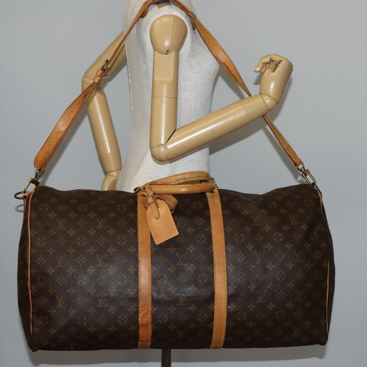LOUIS VUITTON Monogram Keepall Bandouliere 60 Boston Bag M41412 LV Auth 145336