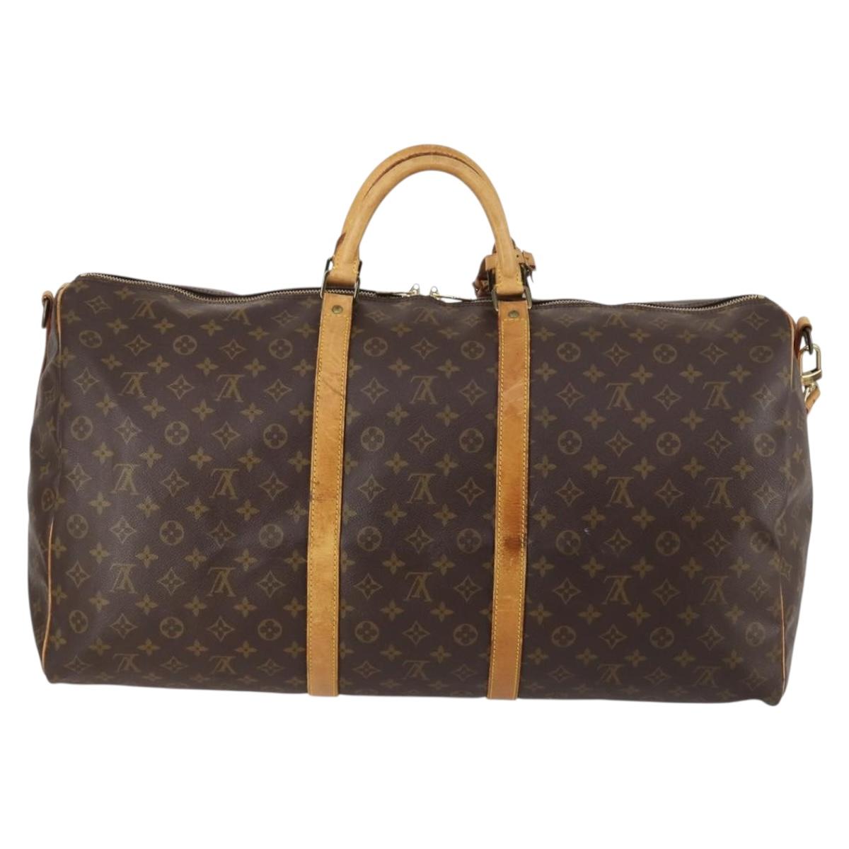 LOUIS VUITTON Monogram Keepall Bandouliere 60 Boston Bag M41412 LV Auth 145336
