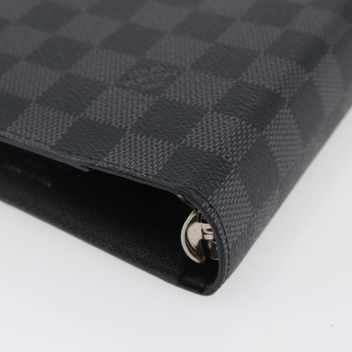 LOUIS VUITTON Damier Graphite Agenda MM Day Planner Cover R20242 LV Auth 145348