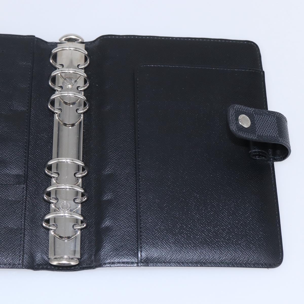 LOUIS VUITTON Damier Graphite Agenda MM Day Planner Cover R20242 LV Auth 145348