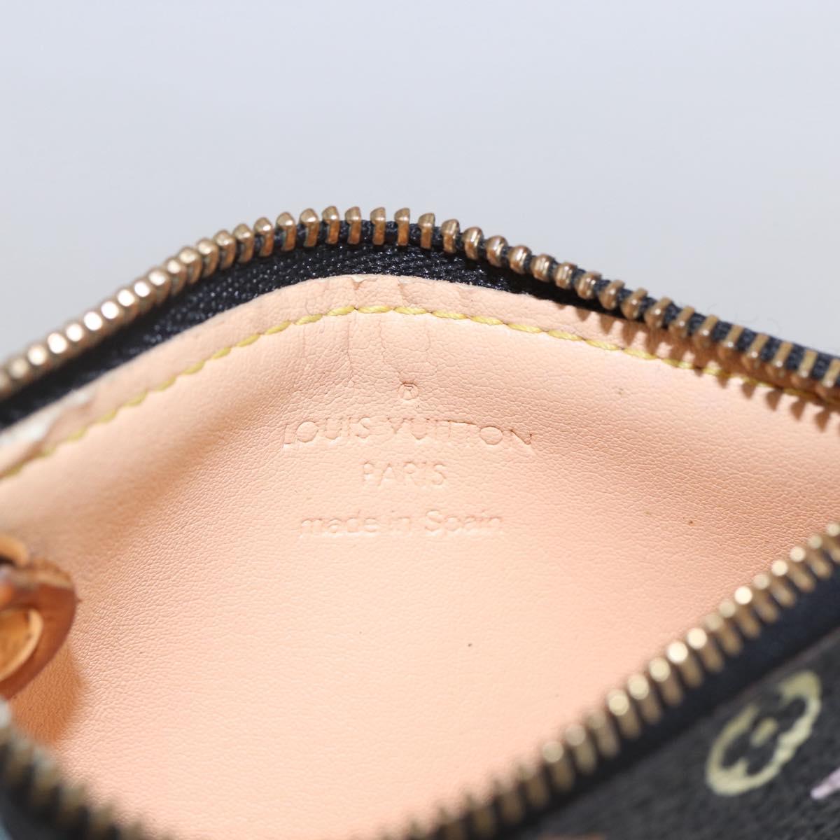 LOUIS VUITTON Multicolor Pochette Cles Coin Purse Black M13664 LV Auth 145350