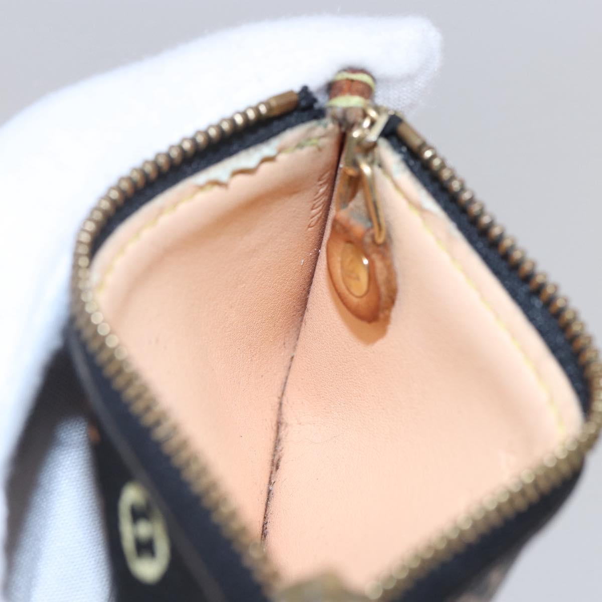 LOUIS VUITTON Multicolor Pochette Cles Coin Purse Black M13664 LV Auth 145350