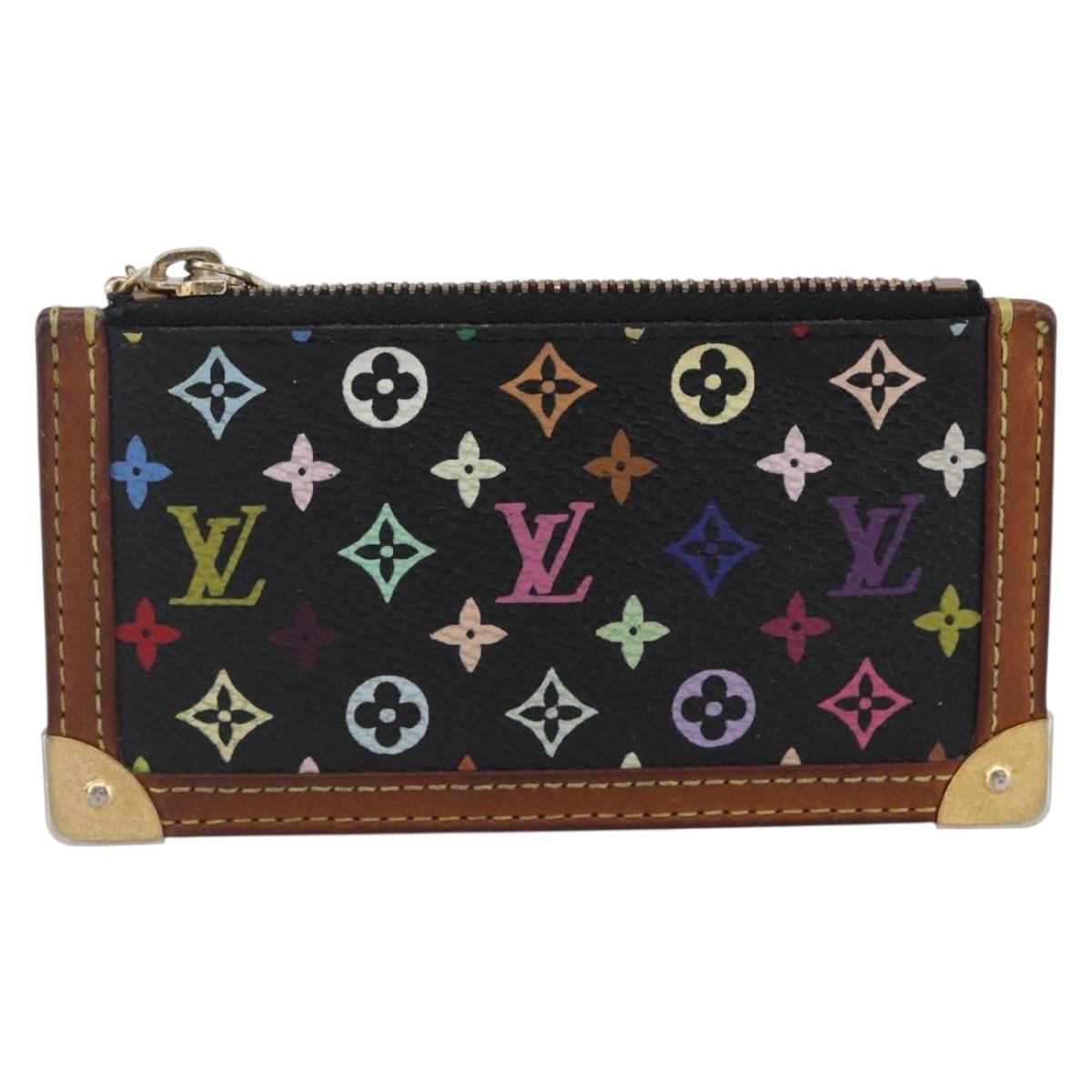 LOUIS VUITTON Multicolor Pochette Cles Coin Purse Black M13664 LV Auth 145350