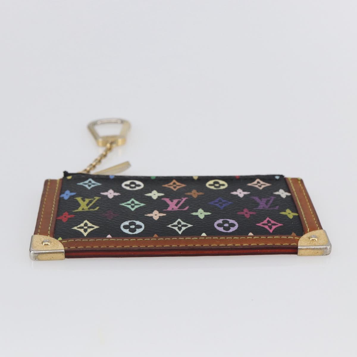 LOUIS VUITTON Multicolor Pochette Cles Coin Purse Black M13664 LV Auth 145350