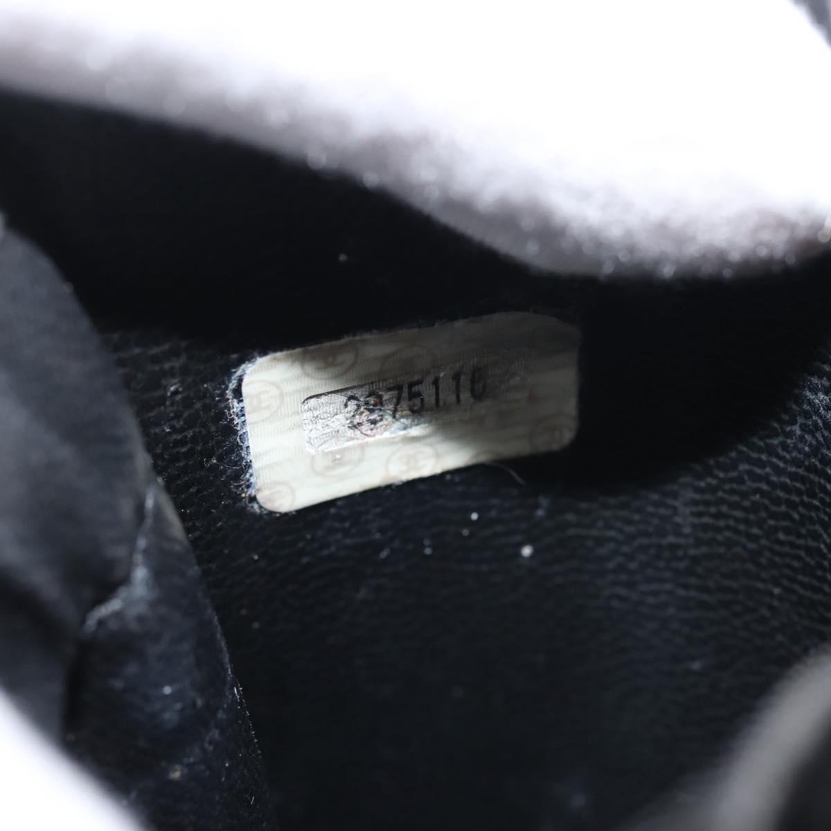 CHANEL Bicolore Vanity Pouch Lamb Skin Black Gold CC Auth 145355