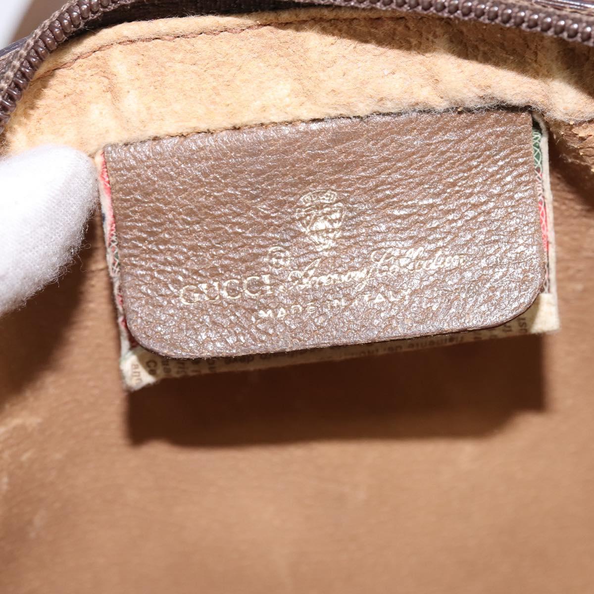 GUCCI GG Supreme Web Sherry Line Bag PVC Beige Gold 89 02 055 Auth 145358