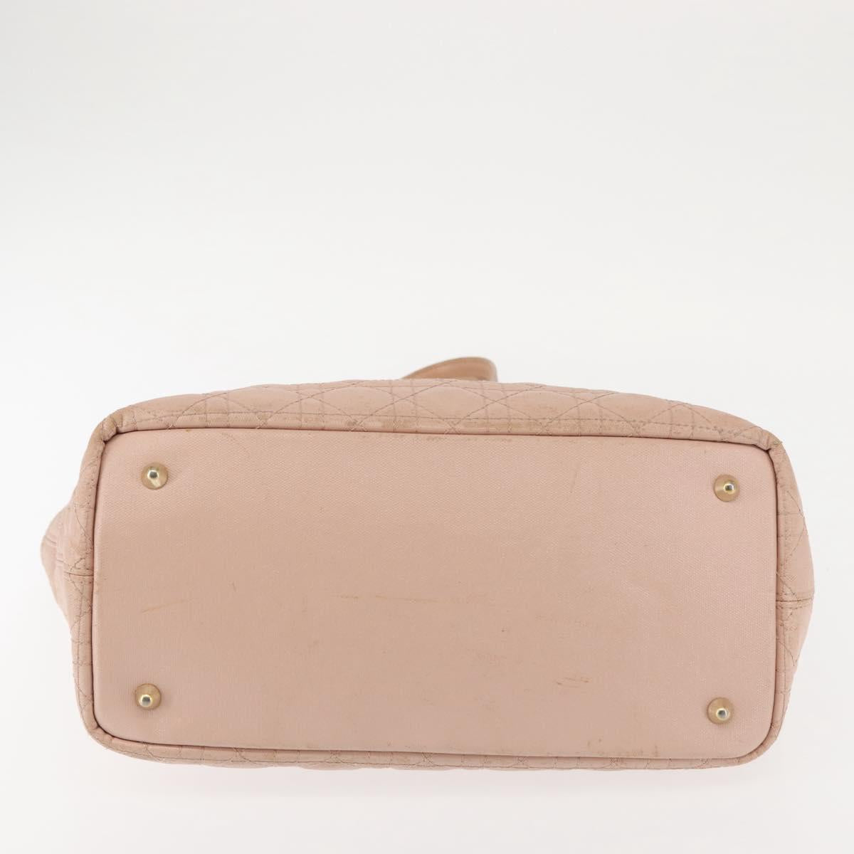 Christian Dior Canage Tote Bag Leather Pink Gold Auth 145360