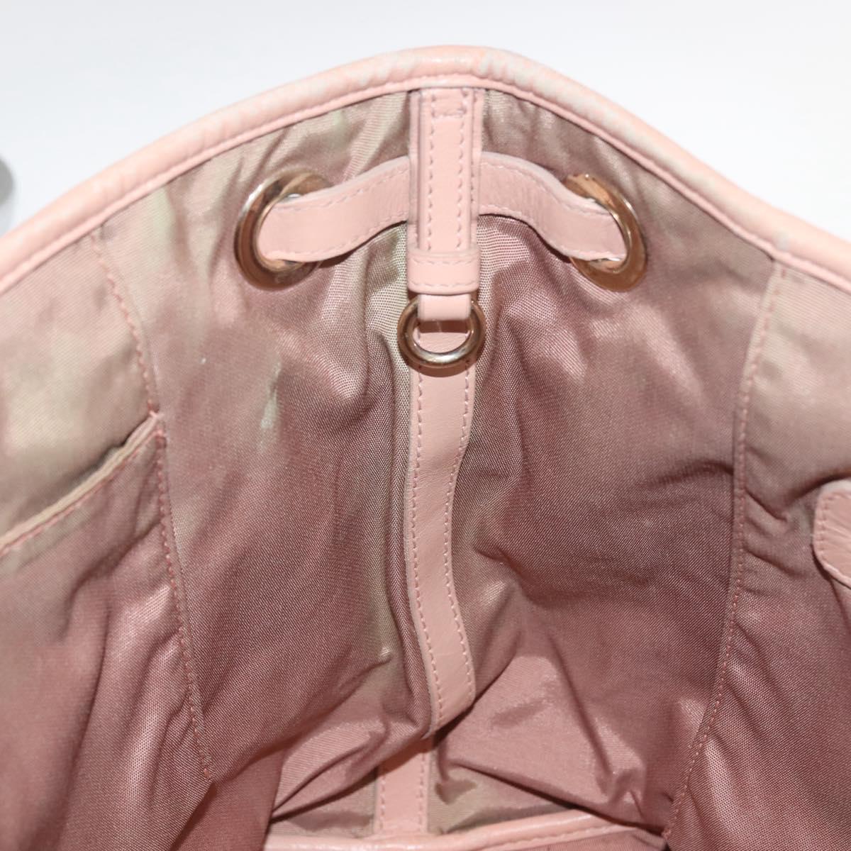 Christian Dior Canage Tote Bag Leather Pink Gold Auth 145360