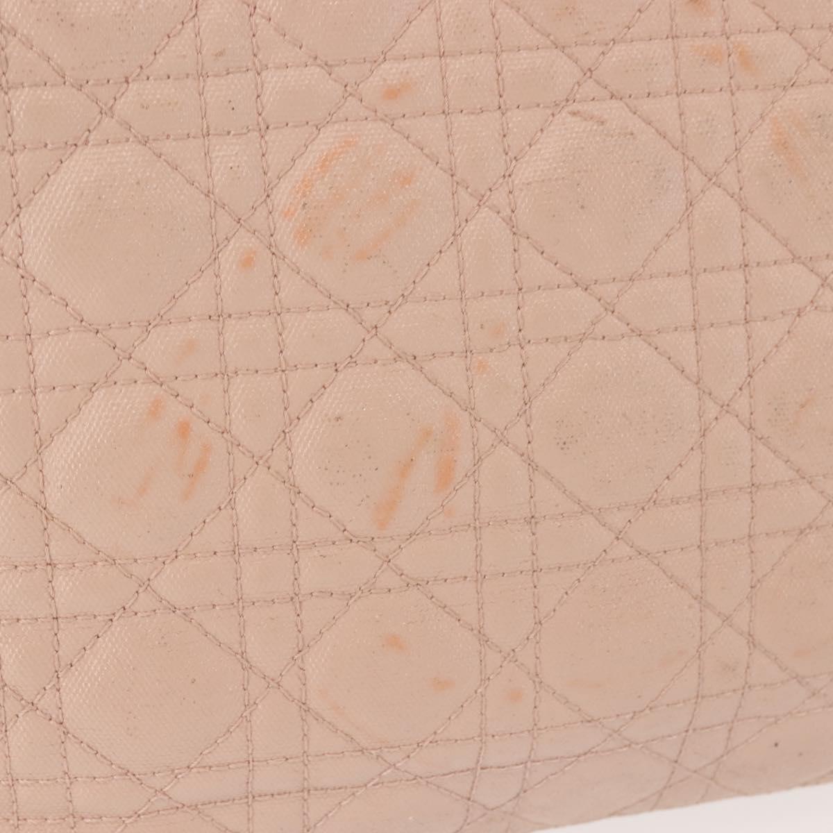 Christian Dior Canage Tote Bag Leather Pink Gold Auth 145360