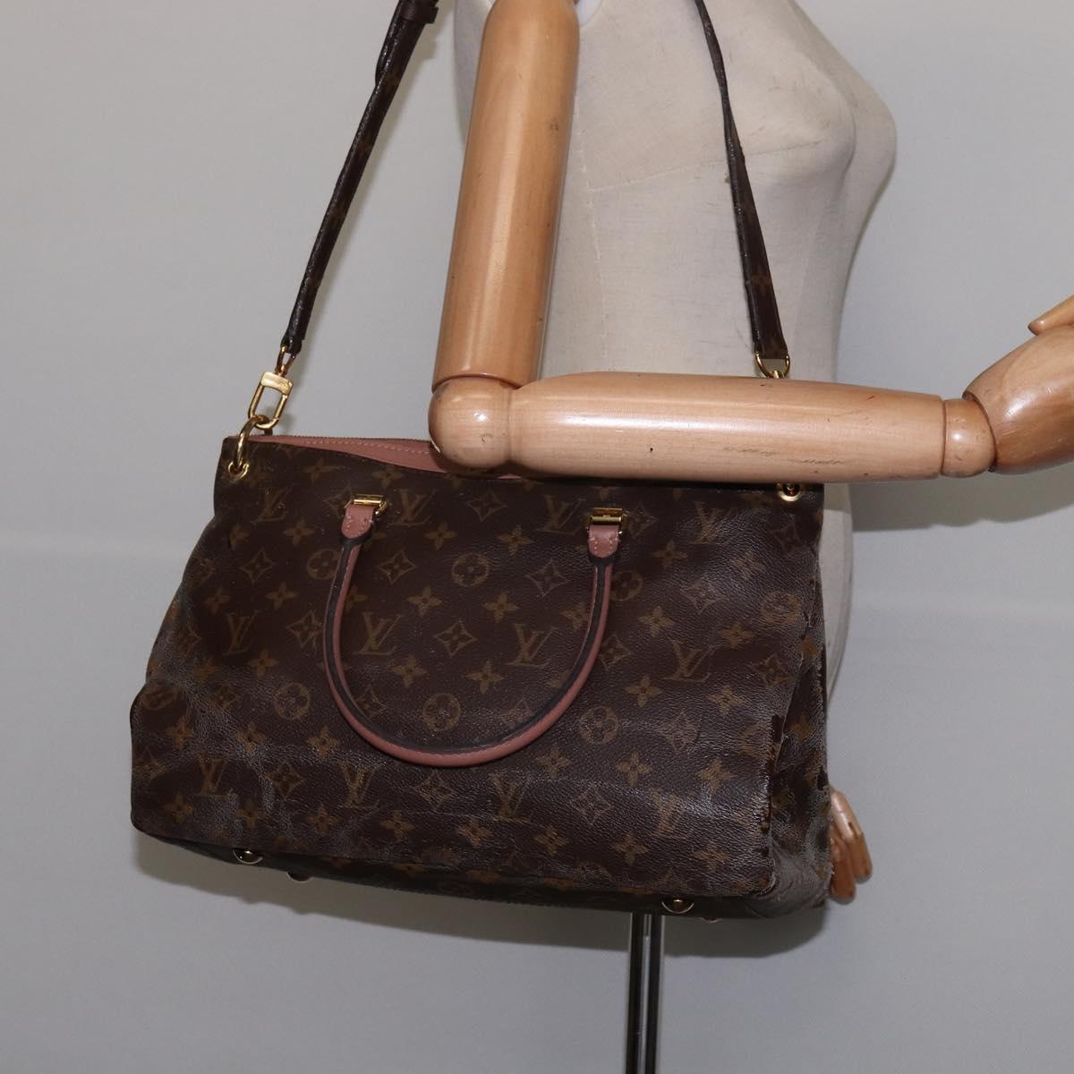 LOUIS VUITTON Monogram Pallas MM Hand Bag 2way Bois De Rose M41598 Auth 145373