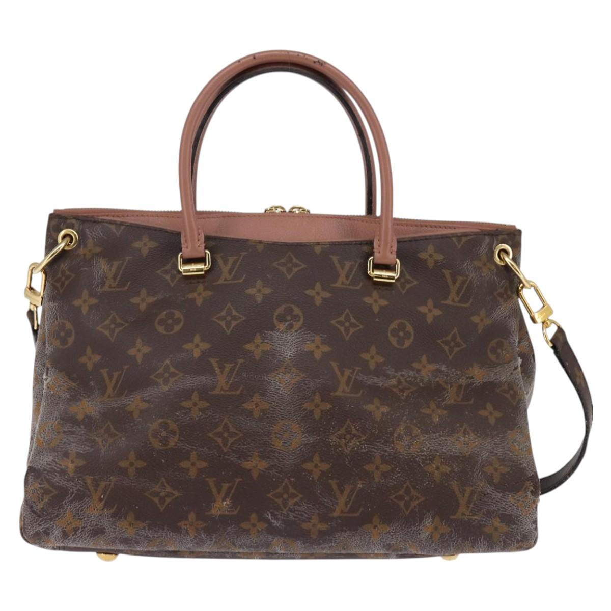 LOUIS VUITTON Monogram Pallas MM Hand Bag 2way Bois De Rose M41598 Auth 145373