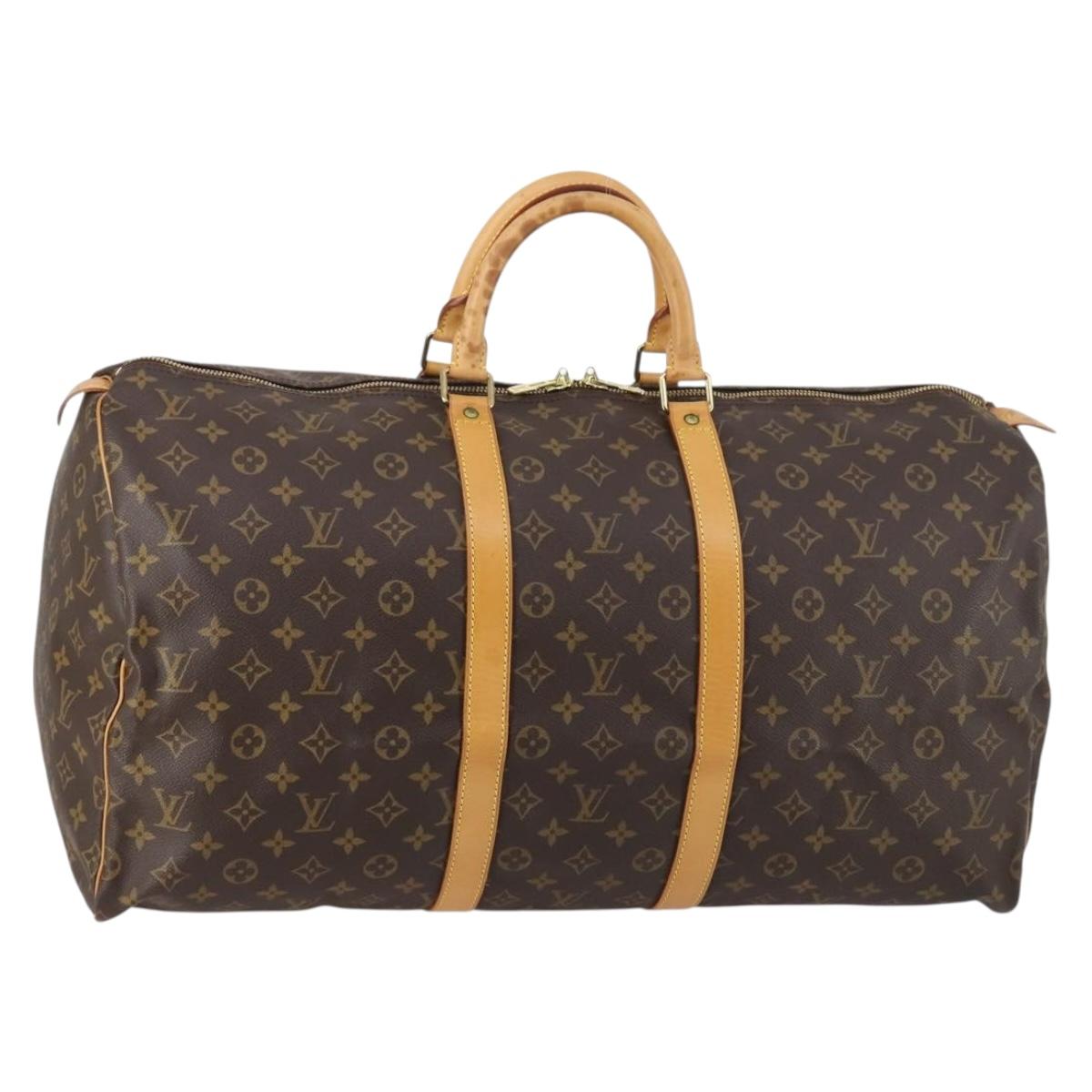 LOUIS VUITTON Monogram Keepall 55 Boston Bag M41424 LV Auth 145381