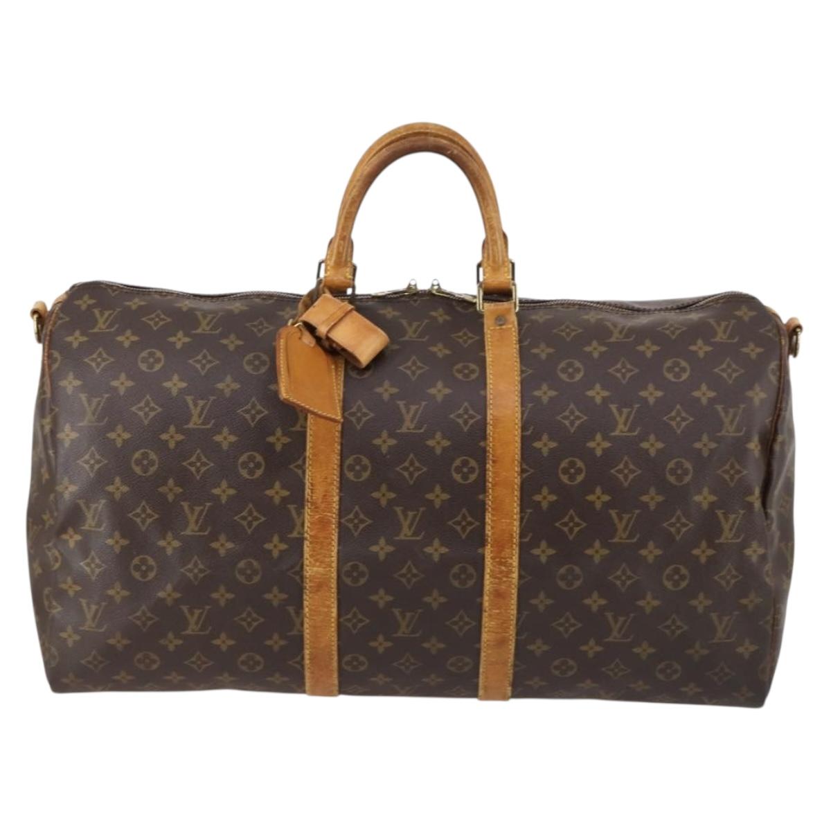 LOUIS VUITTON Monogram Keepall Bandouliere 55 Boston Bag M41414 LV Auth 145385