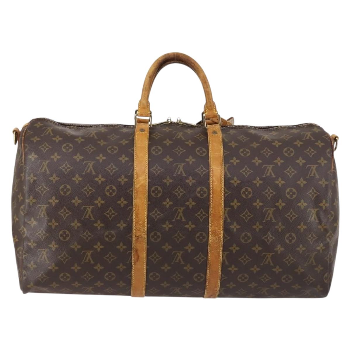 LOUIS VUITTON Monogram Keepall Bandouliere 55 Boston Bag M41414 LV Auth 145385