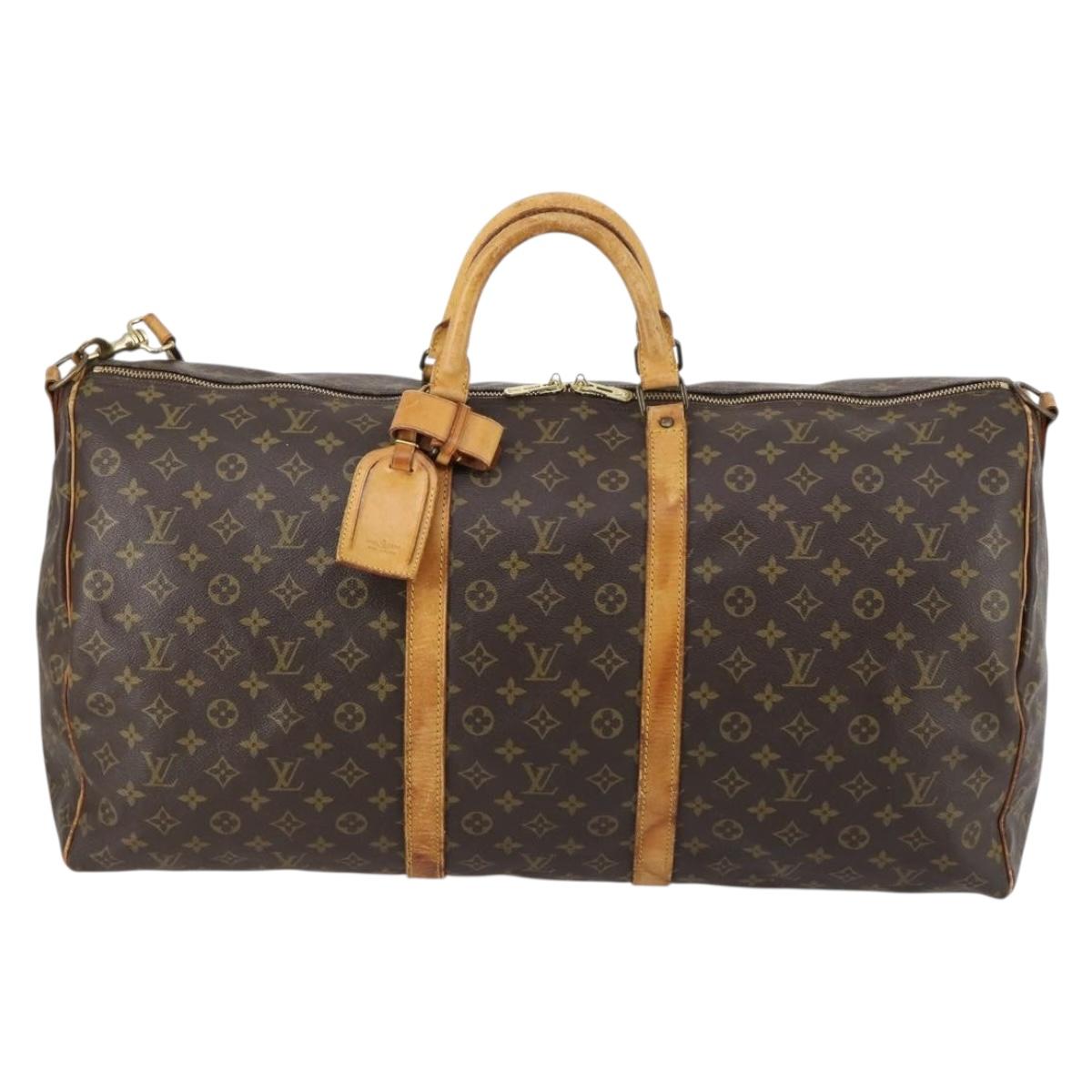 LOUIS VUITTON Monogram Keepall Bandouliere 60 Boston Bag M41412 LV Auth 145386