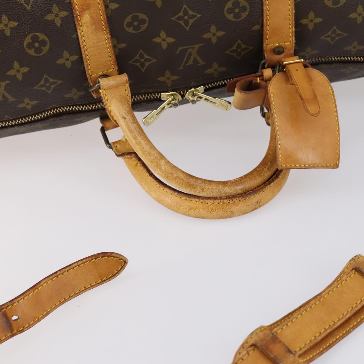 LOUIS VUITTON Monogram Keepall Bandouliere 60 Boston Bag M41412 LV Auth 145386
