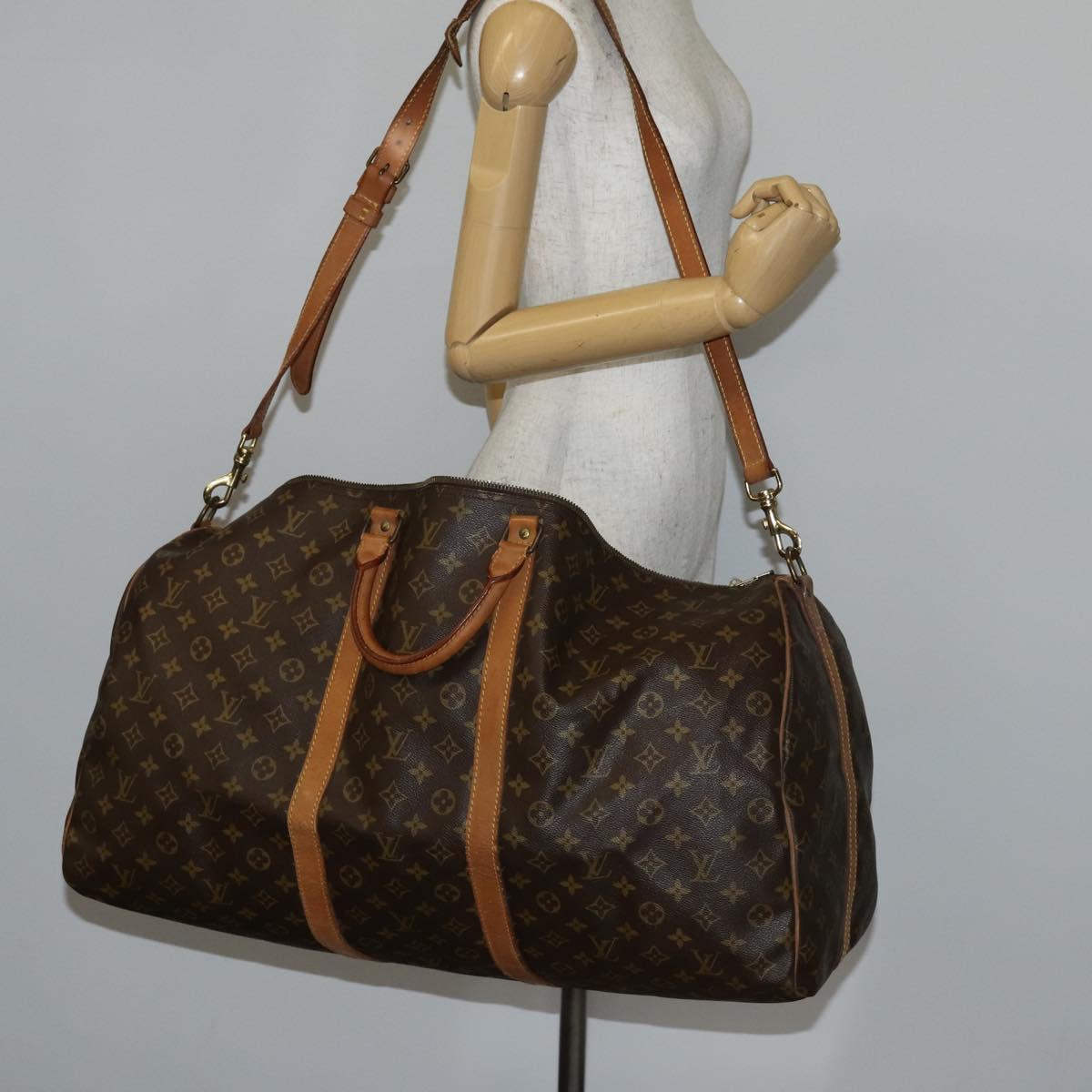 LOUIS VUITTON Monogram Keepall Bandouliere 60 Boston Bag M41412 LV Auth 145387