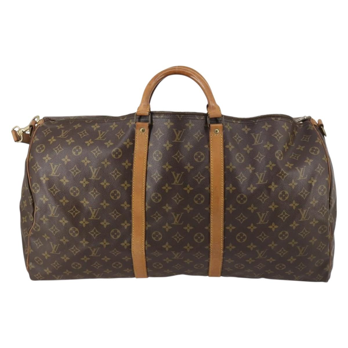 LOUIS VUITTON Monogram Keepall Bandouliere 60 Boston Bag M41412 LV Auth 145387
