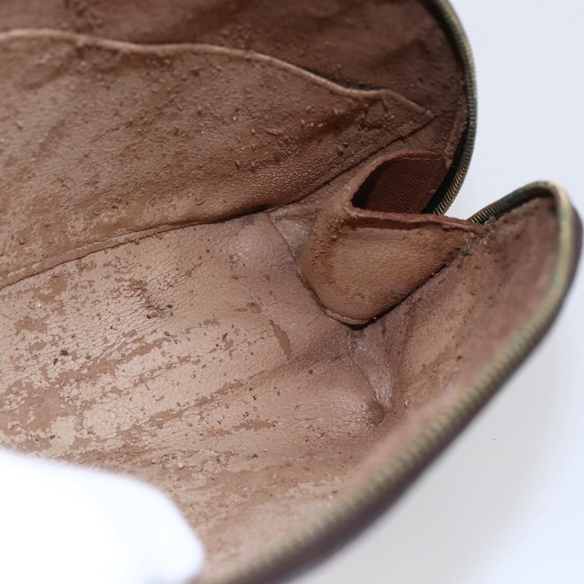 LOUIS VUITTON Monogram Trousse Demi Ronde Cosmetic Pouch M47520 LV Auth 145398