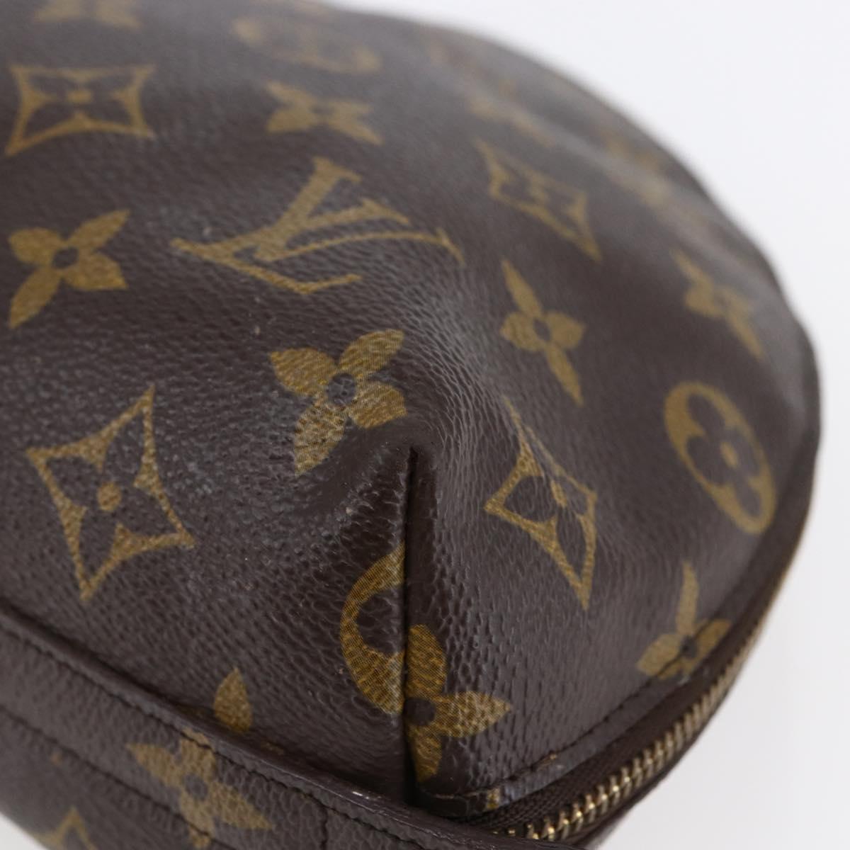 LOUIS VUITTON Monogram Trousse Demi Ronde Cosmetic Pouch M47520 LV Auth 145398