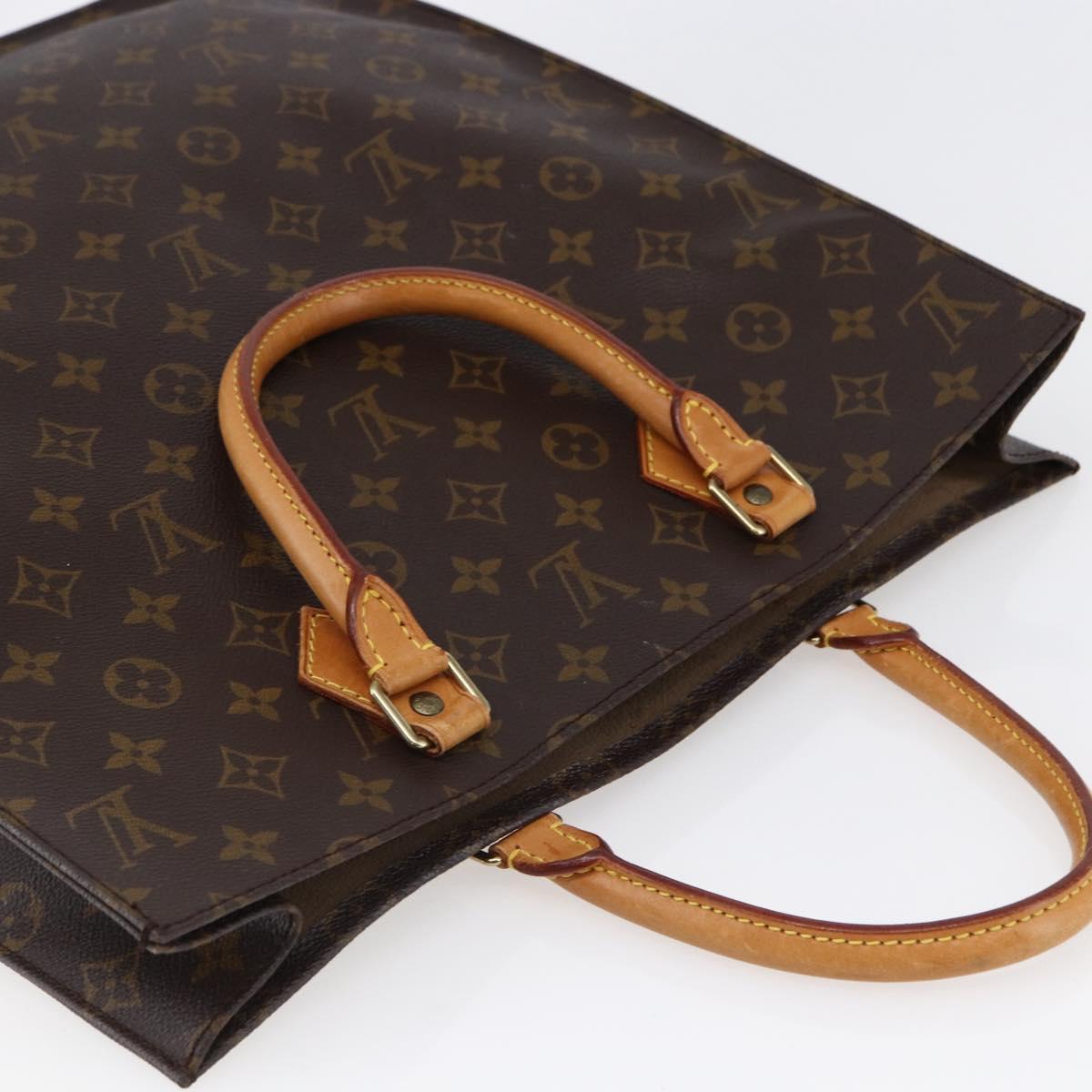 LOUIS VUITTON Monogram Sac Plat Hand Bag M51140 LV Auth 145403