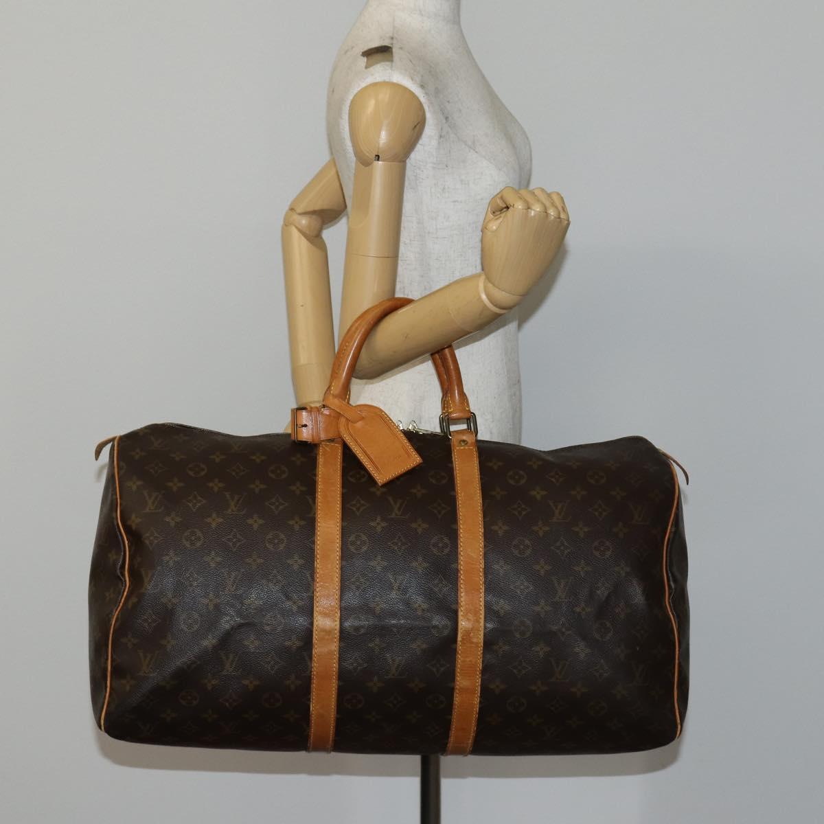 LOUIS VUITTON Monogram Keepall 55 Boston Bag M41424 LV Auth 145409