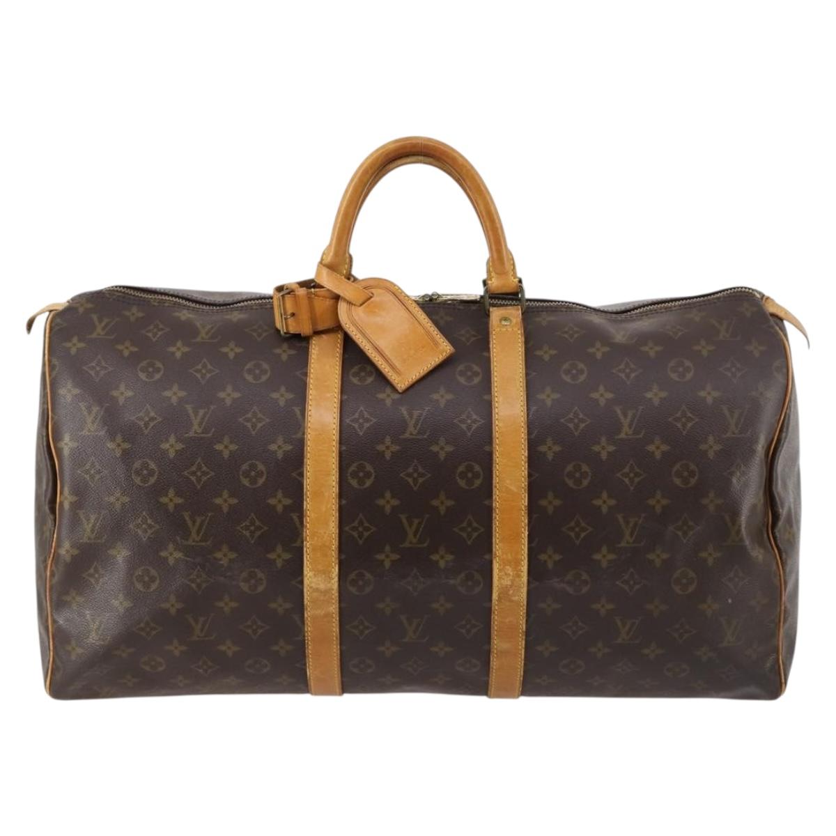 LOUIS VUITTON Monogram Keepall 55 Boston Bag M41424 LV Auth 145409