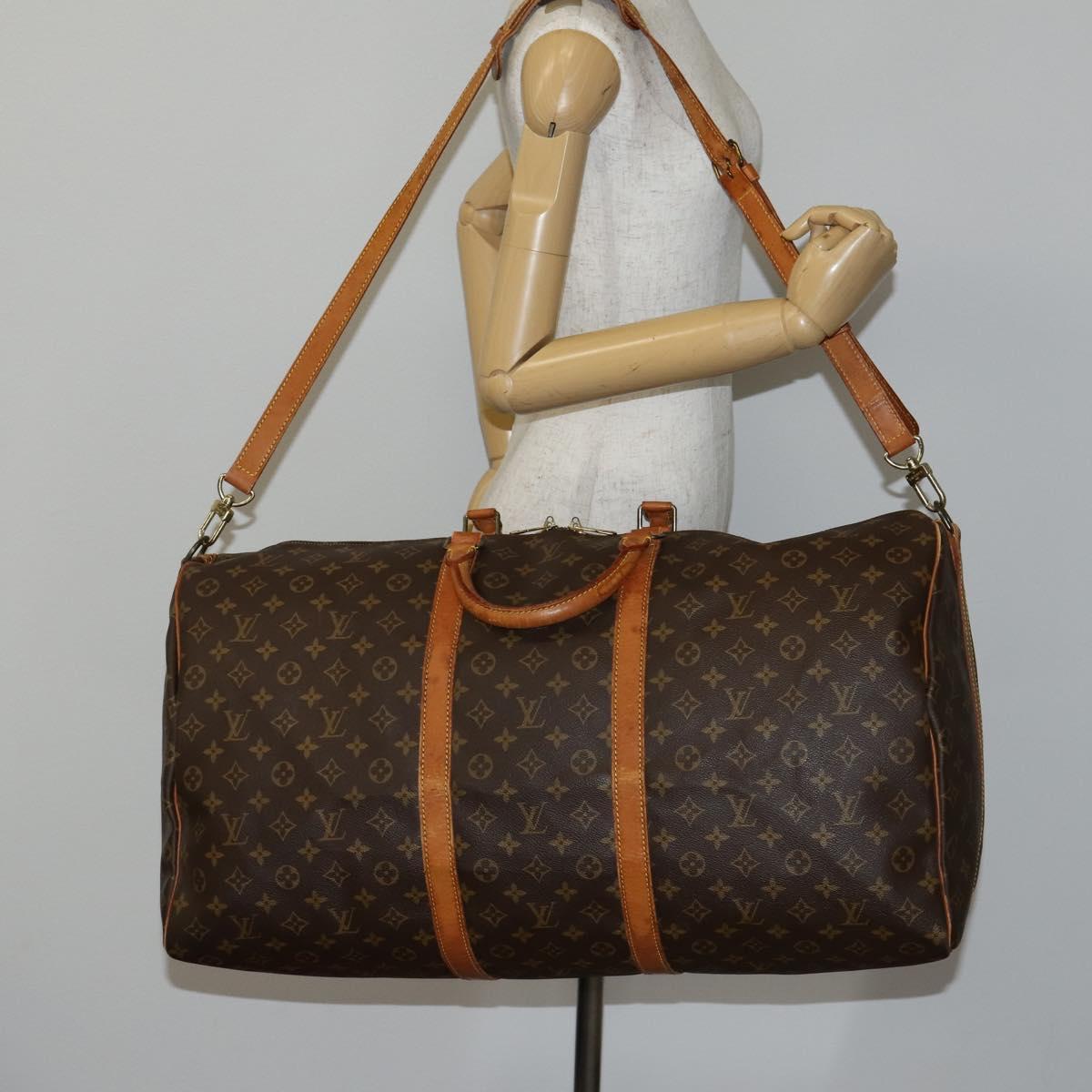 LOUIS VUITTON Monogram Keepall Bandouliere 60 Boston Bag M41412 LV Auth 145413
