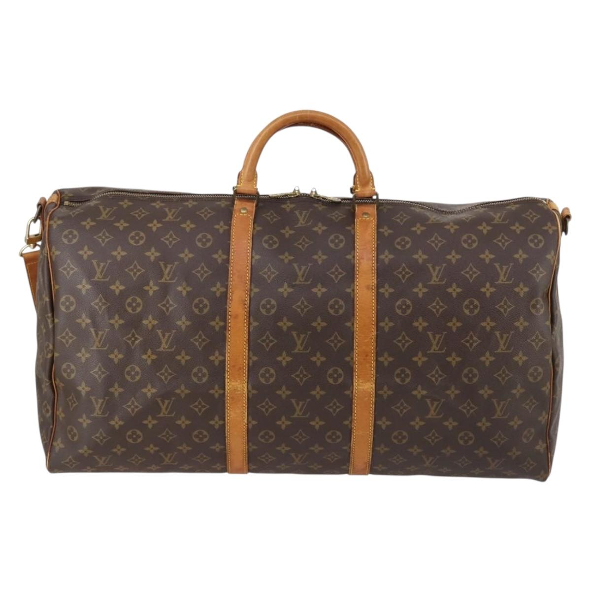 LOUIS VUITTON Monogram Keepall Bandouliere 60 Boston Bag M41412 LV Auth 145413