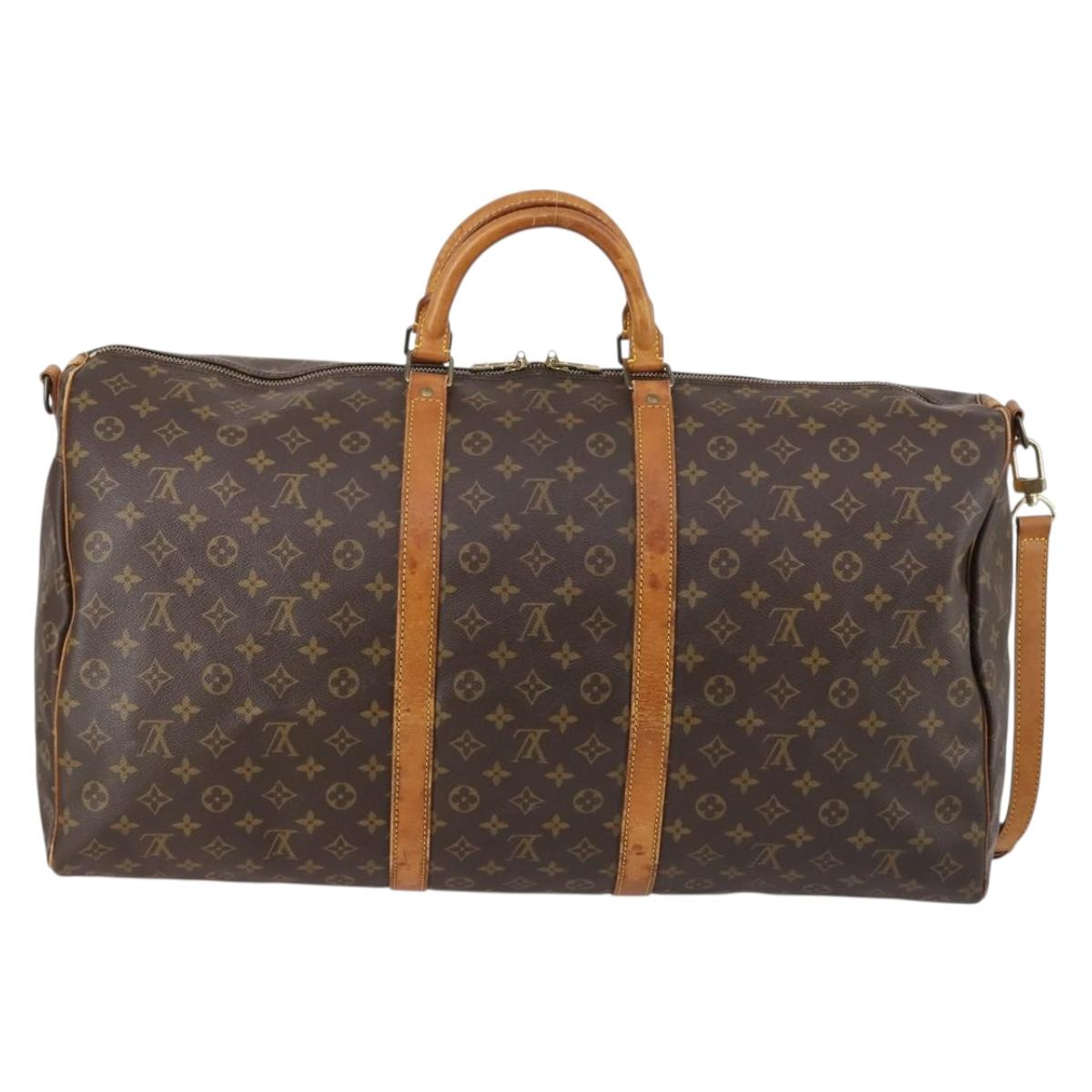 LOUIS VUITTON Monogram Keepall Bandouliere 60 Boston Bag M41412 LV Auth 145413