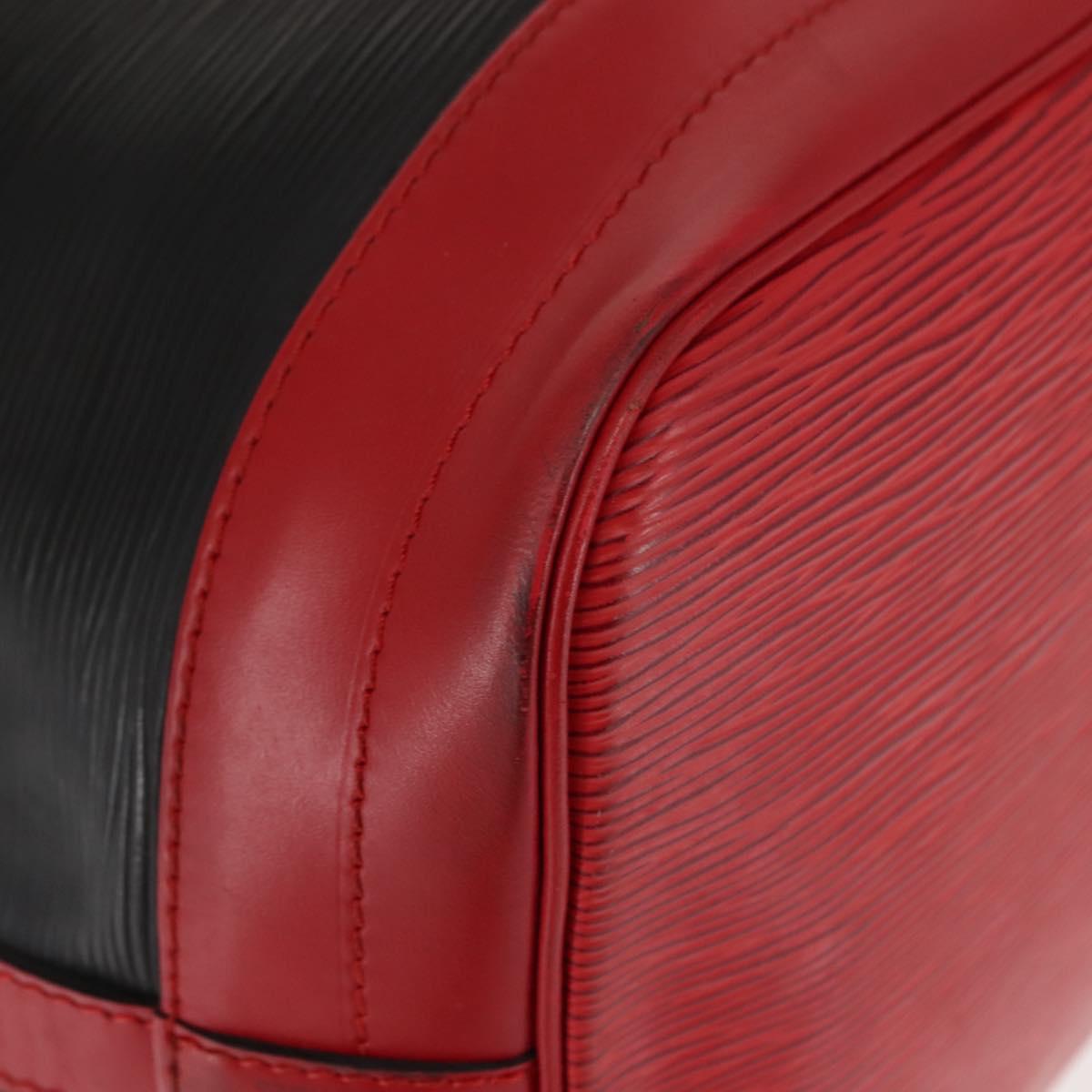 LOUIS VUITTON Epi Noe Shoulder Bag Bicolor Black Red M44017 LV Auth 145455