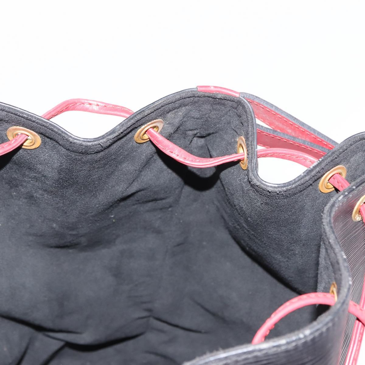 LOUIS VUITTON Epi Noe Shoulder Bag Bicolor Black Red M44017 LV Auth 145455