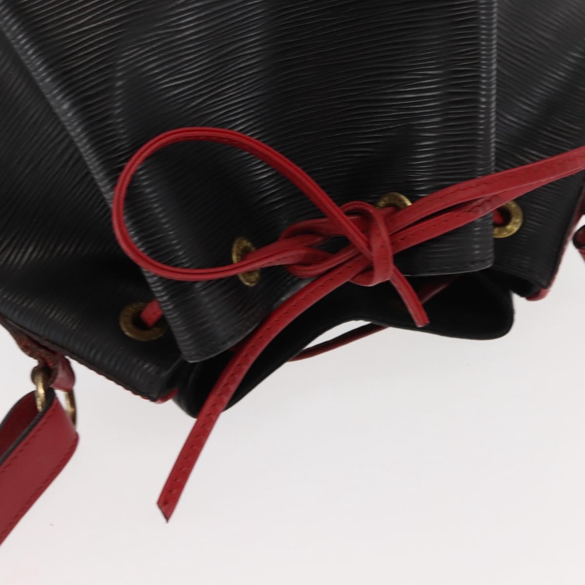 LOUIS VUITTON Epi Noe Shoulder Bag Bicolor Black Red M44017 LV Auth 145455