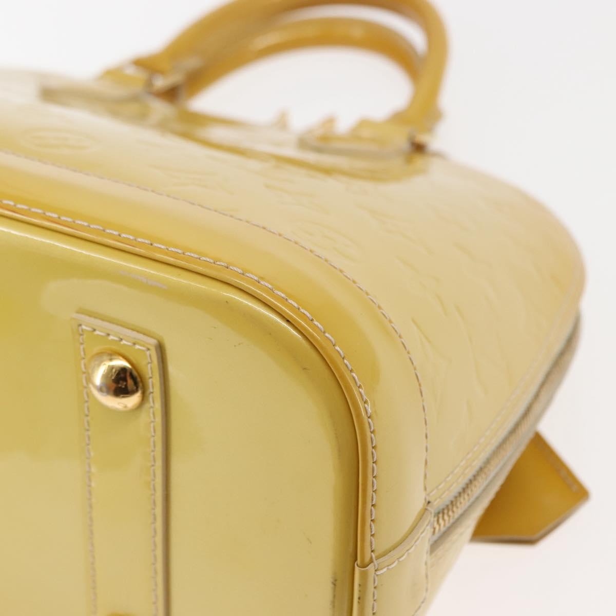 LOUIS VUITTON Monogram Vernis Alma PM Hand Bag Citrin M90101 LV Auth 145459