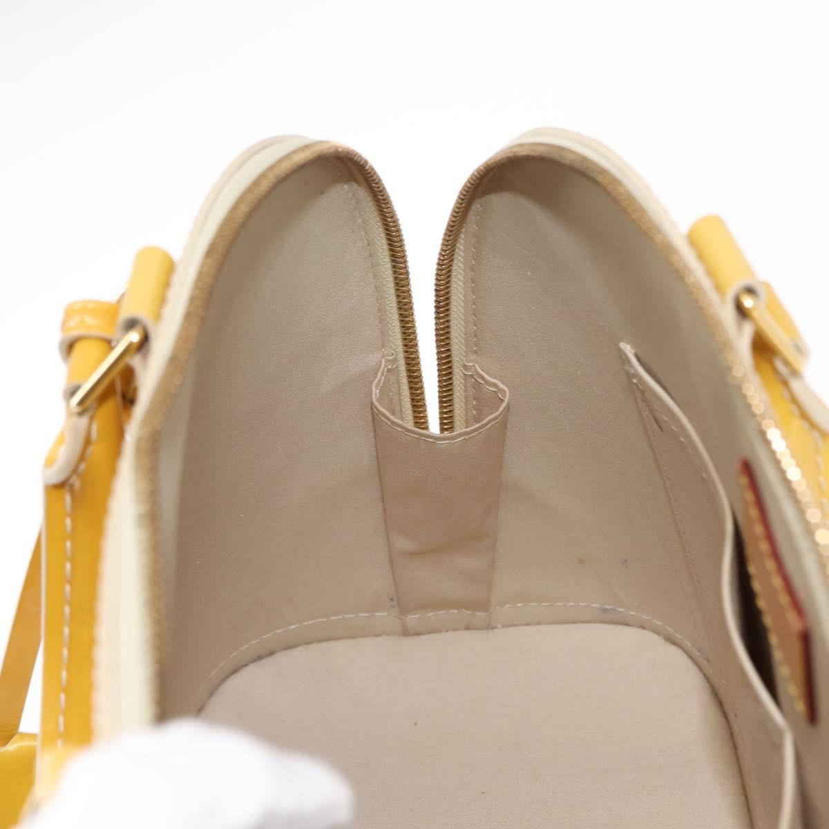 LOUIS VUITTON Monogram Vernis Alma PM Hand Bag Citrin M90101 LV Auth 145459