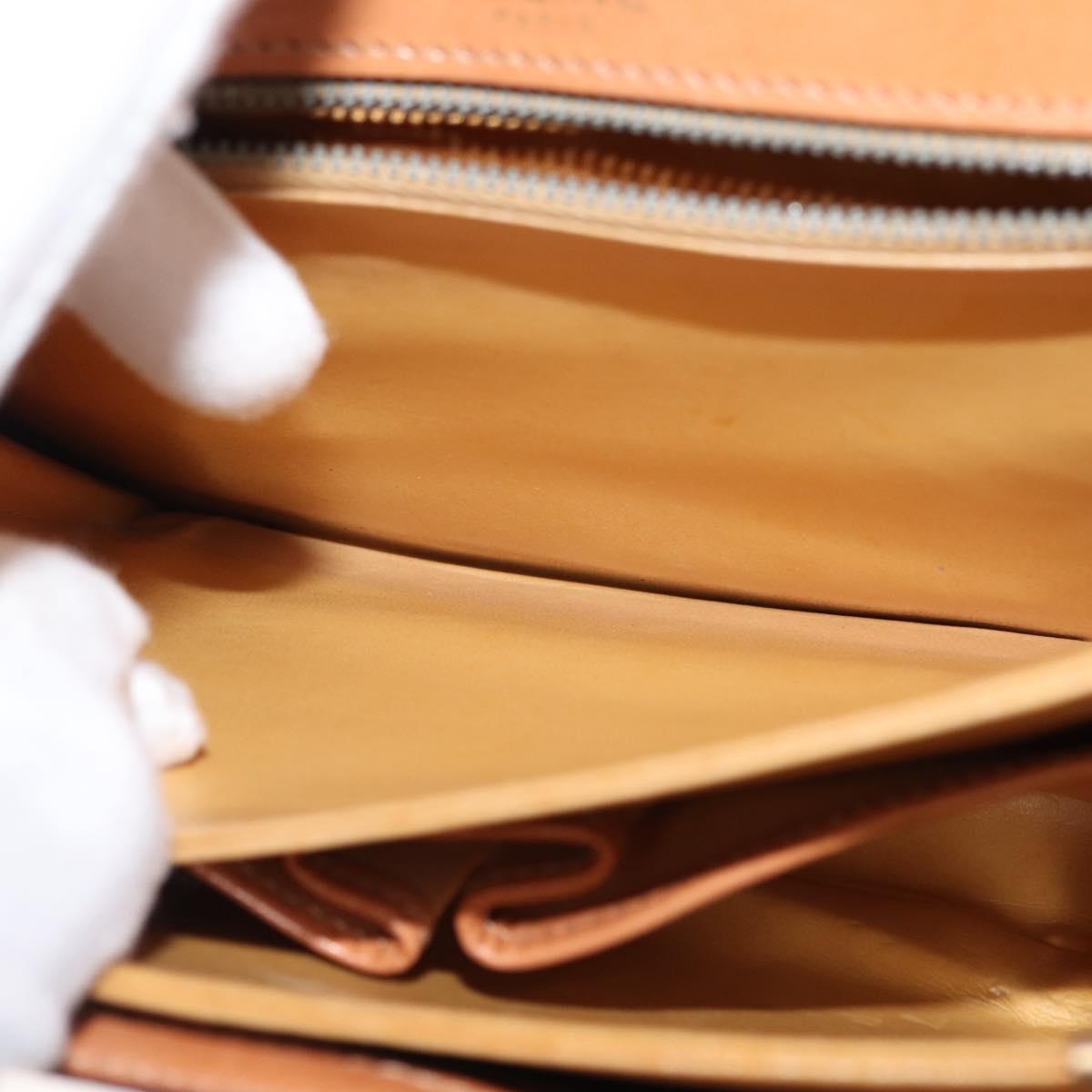 CELINE Macadam Canvas Horse Carriage Shoulder Bag PVC Brown Gold Auth 145468