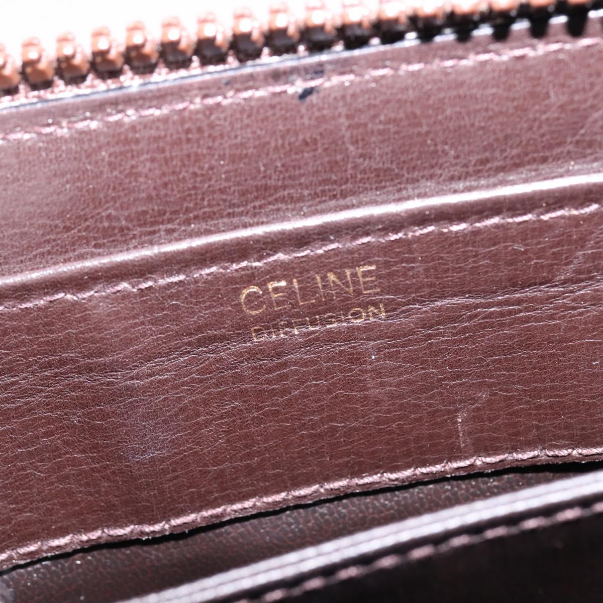 CELINE C Sulky Shoulder Bag Canvas Brown Gold Auth 145471