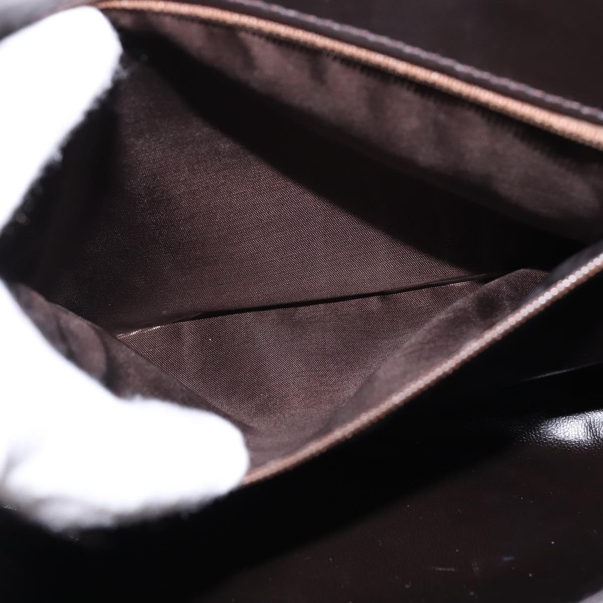 CELINE C Sulky Shoulder Bag Canvas Brown Gold Auth 145471