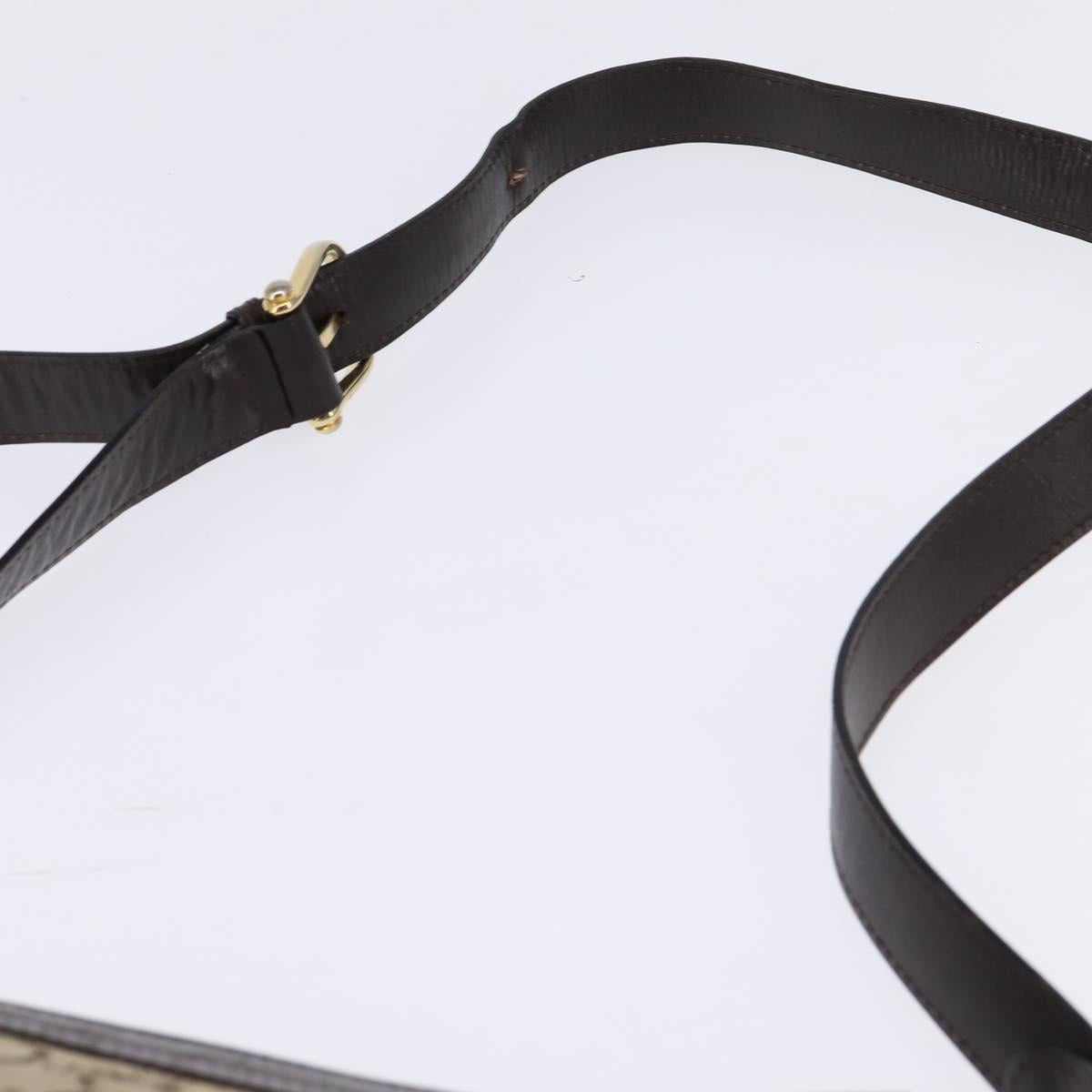 CELINE C Sulky Shoulder Bag Canvas Brown Gold Auth 145471